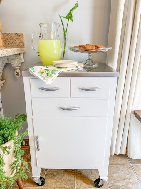 restored vintage medical cabinet