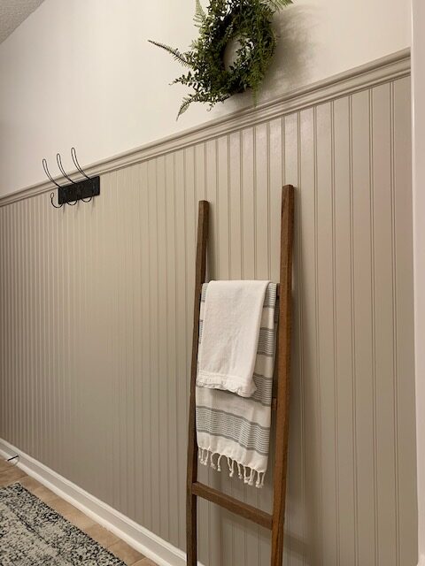 How to hang bead board paneling for a cottage bathroom < At Home