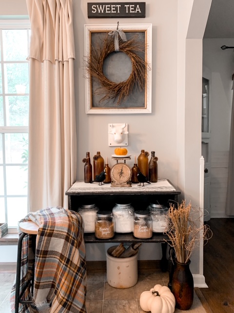Farmhouse style kitchen baking station