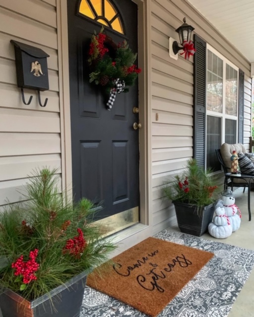Country Cottage Christmas front porch