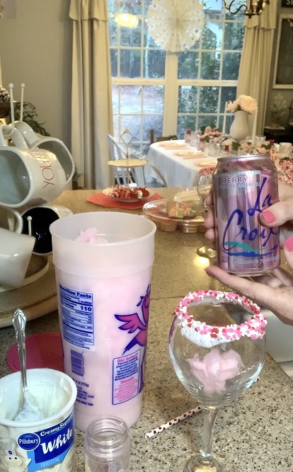 seltzer added to cotton candy drink