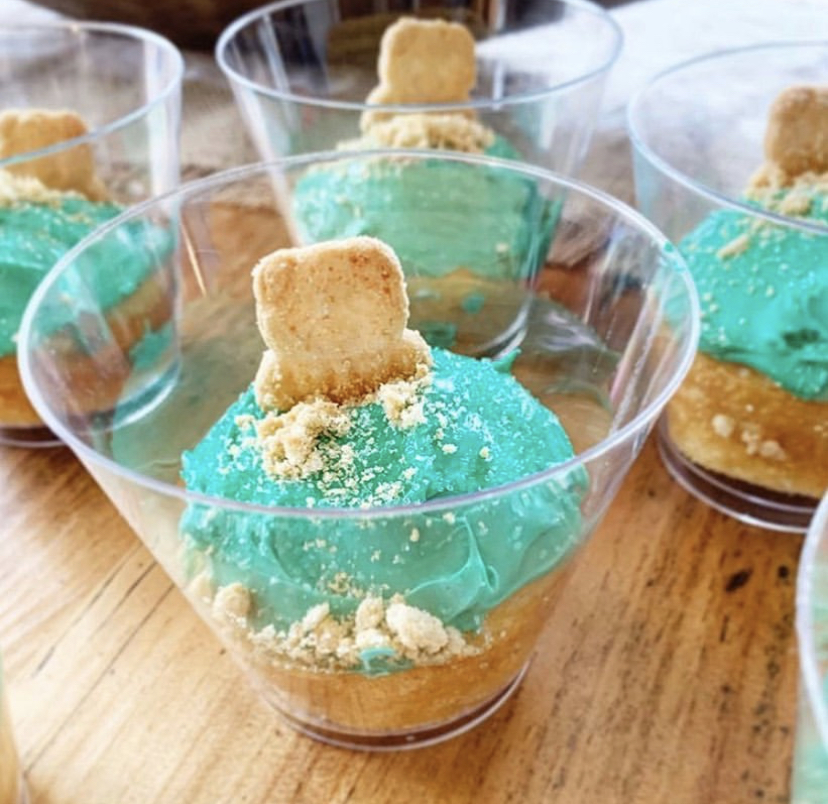 A cupcake dessert cup to celebrate groundhog day