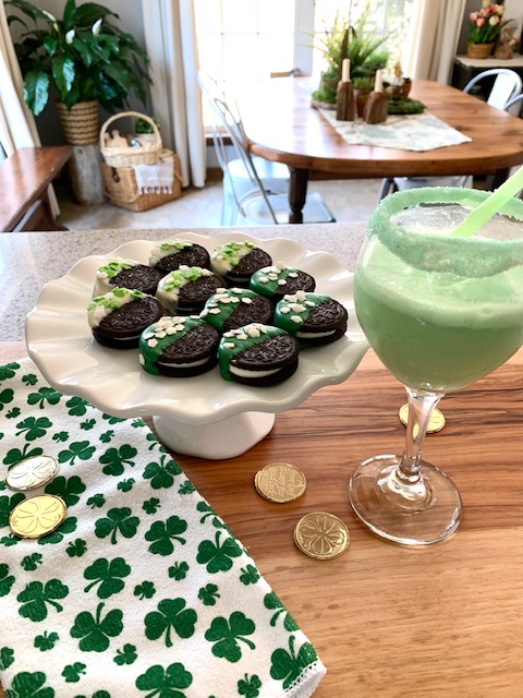 Celebrate St. Patrick's Day with dipped Oreos and Leprechaun Punch