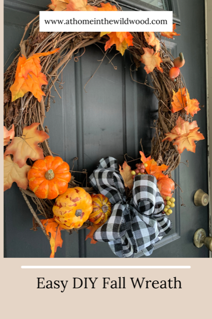diy fall wreath with pumpkins and leaves