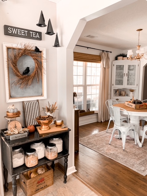 neutral and subtle Halloween kitchen decor