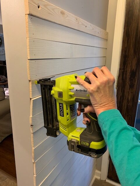 ryobi nail gun used to secure wall boards