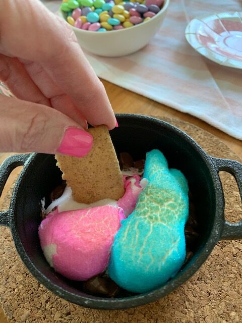 yummy smores dip using Easter peeps