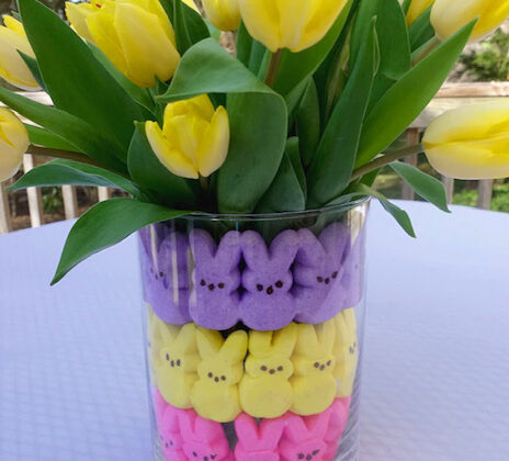 Easter peeps flower arrangement