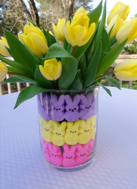 Easter peeps flower arrangement