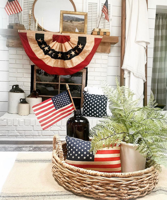 patriotic vignette styled with mini american flags
