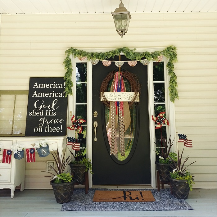 patriotic front porch decor