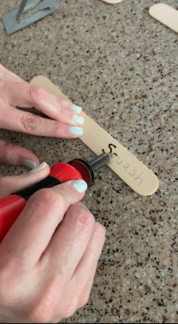 diy wood burned plant markers