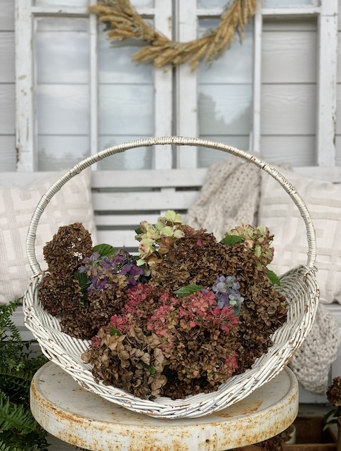 dried flowers in a basket