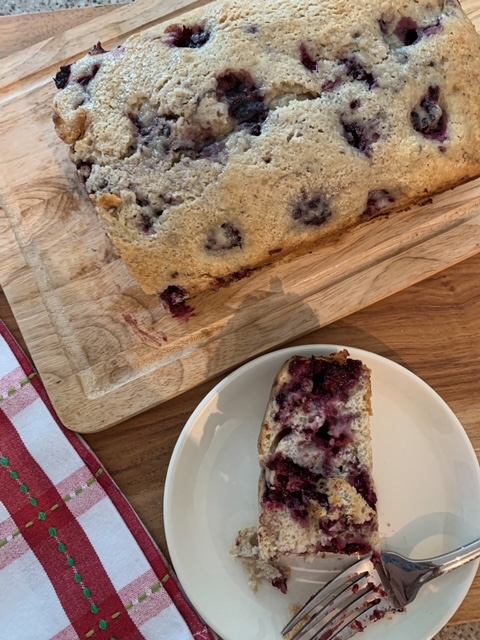 warm delicious blackberry bread