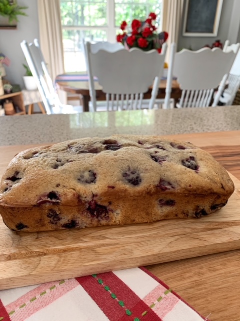 fresh blackberry bread fresh out of the oven