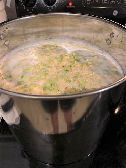 blanched peas for canning process