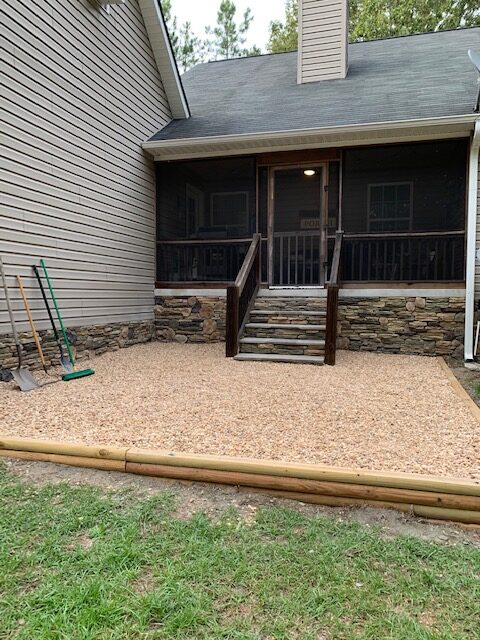 pea gravel is last layer of patio