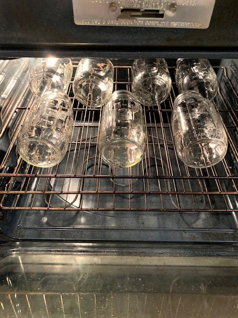 warm jars in oven for canning