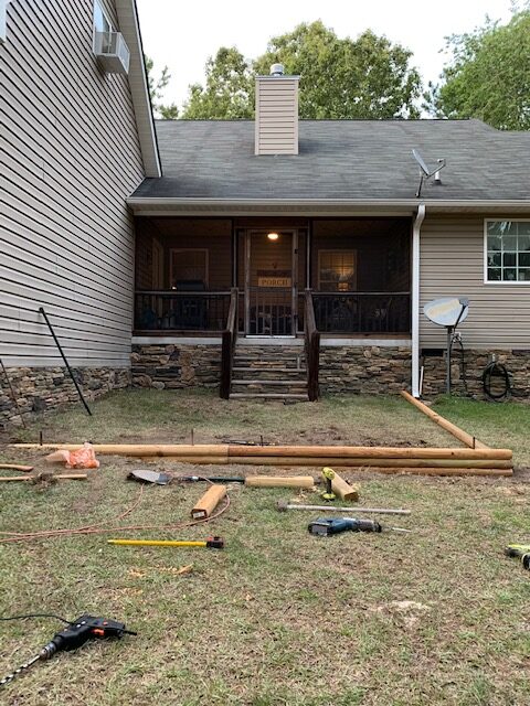 designing out pea gravel patio