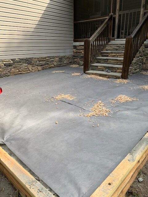 last layer of the pea gravel patio