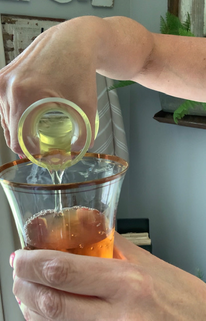 a simple syrup made from honeysuckle blooms