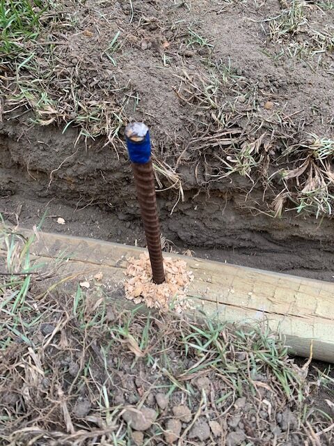 rebar to hold landscape timbers together 