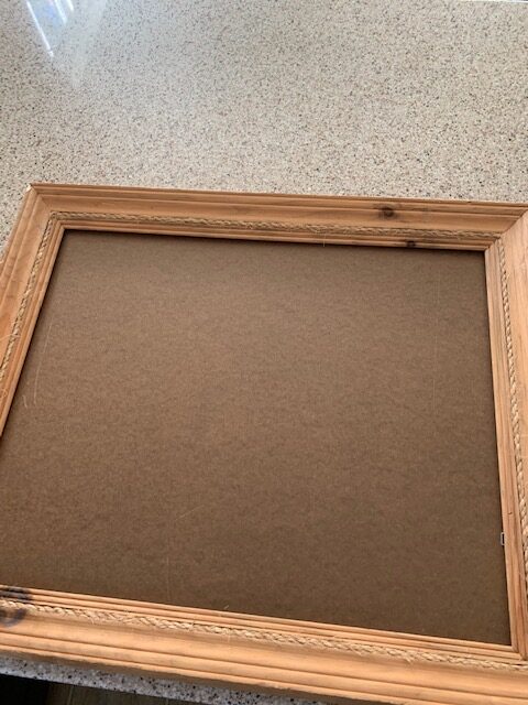 using an old picture frame to DIY a chalkboard