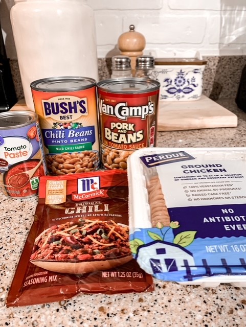 ingredients for my chicken chili recipe