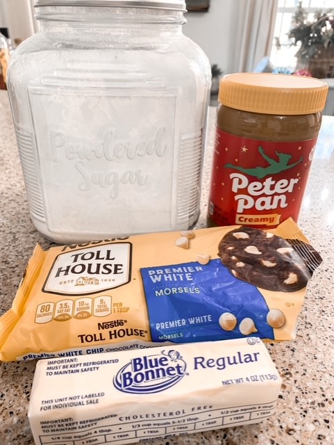 ingredients for peanut butter snowballs 