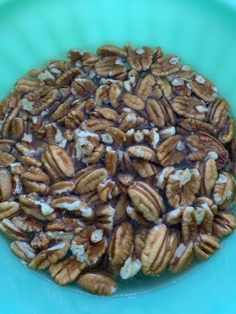 salted water bath for pecans instead of butter