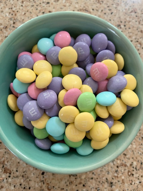 pastel colored M&Ms