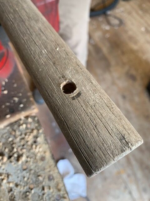 drilled holes in swing