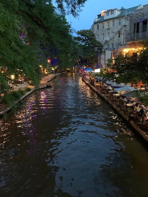 night view of San Antonio River Walk