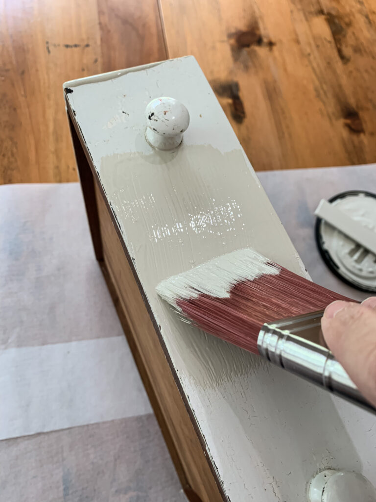 painting a repurposed drawer