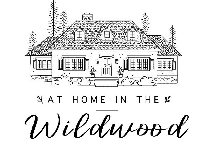 at home in the wildwood logo for lifestyle blog