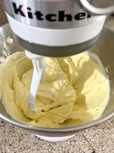 lemonade concentrate mixed into cream cheese for a lemonade pie