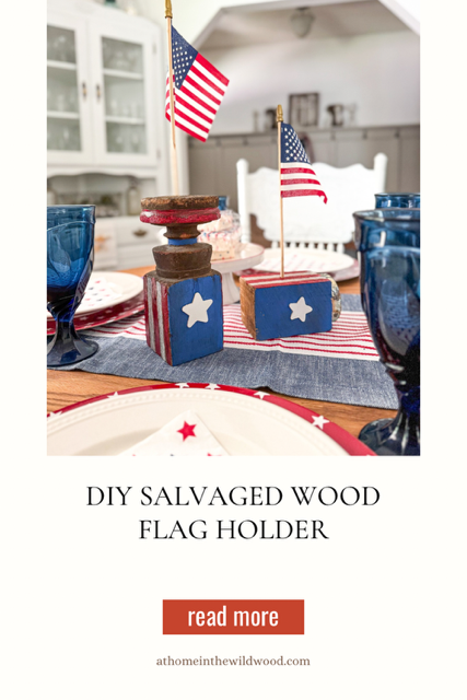 diy salvaged wood flag holder