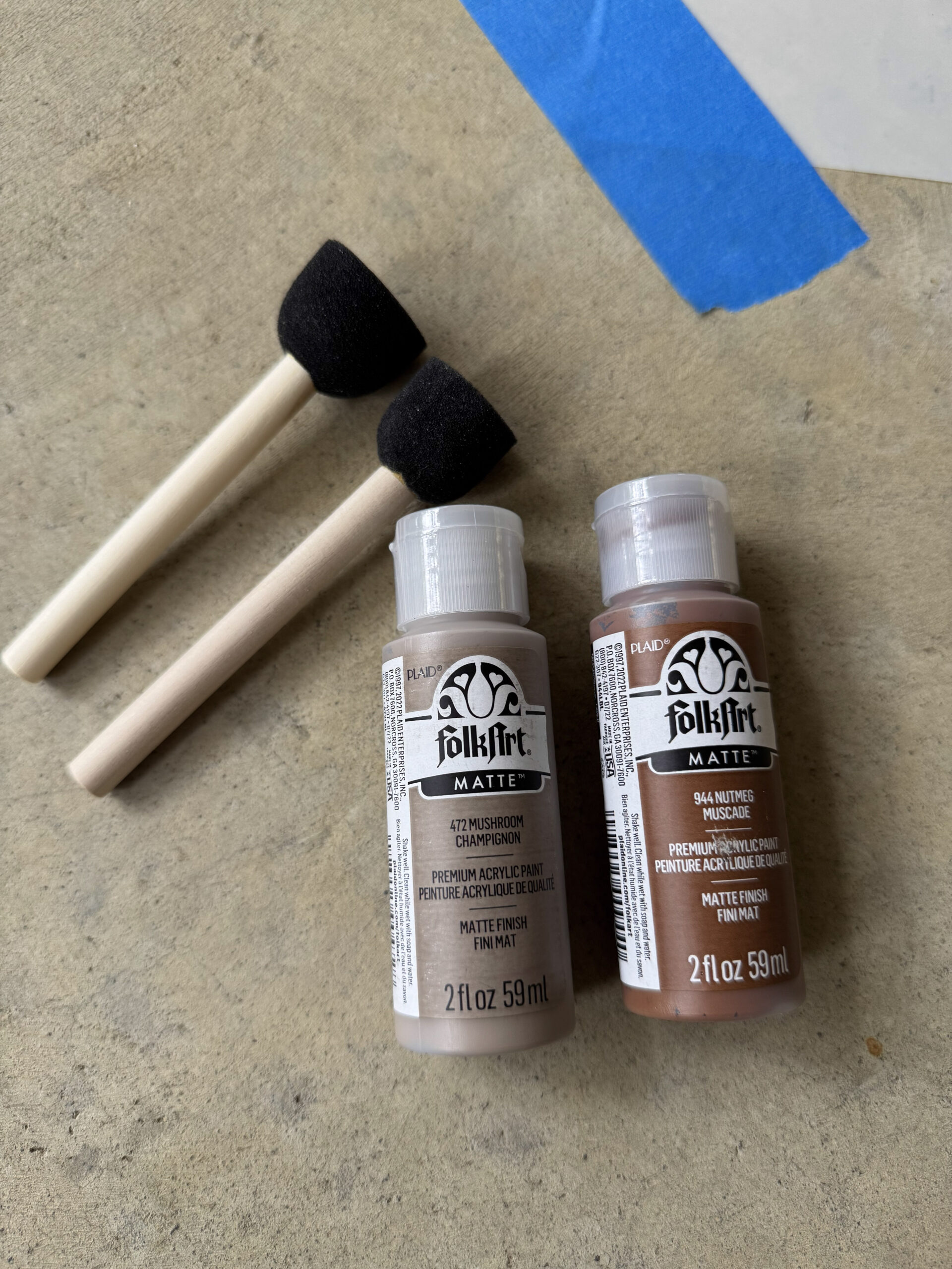 paint and sponge brushes for stenciling